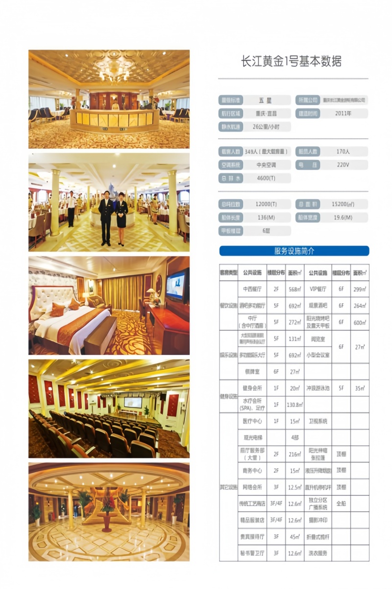 長江黃金1號游輪基本參數